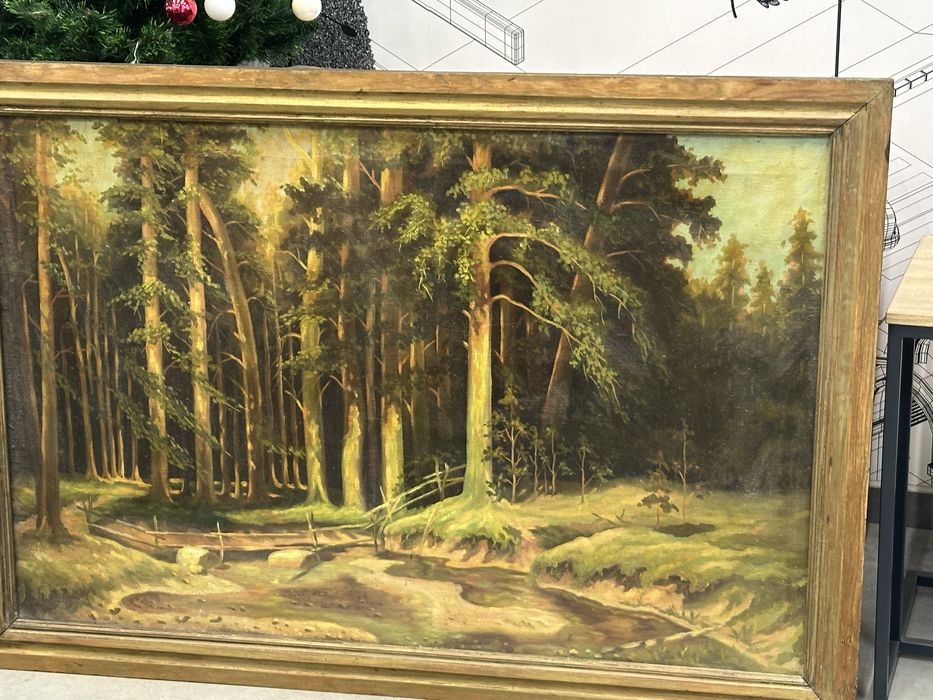 Картина маслом  старая очень масло холст