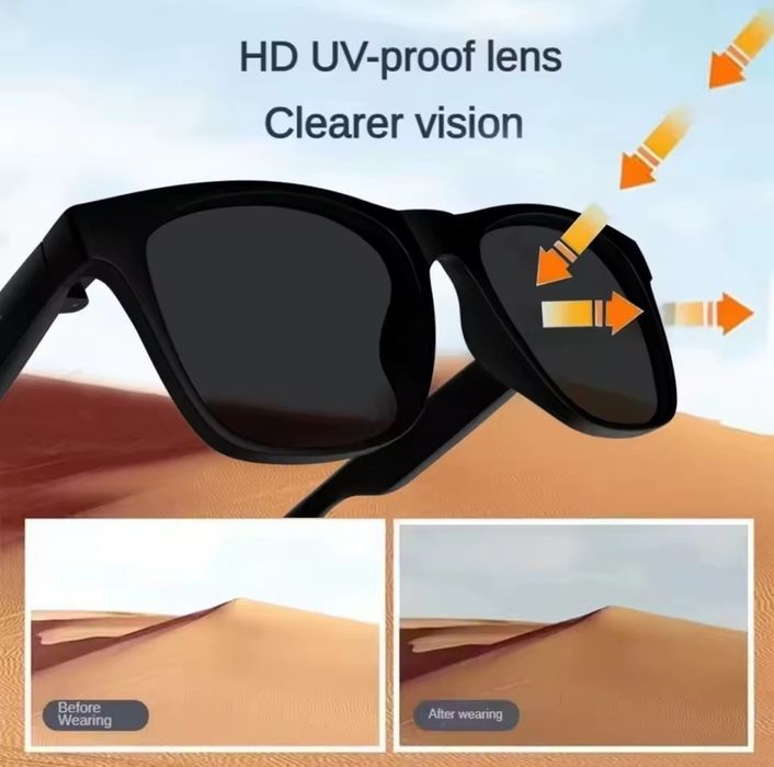 Smart glasses Óculos de Sol Inteligentes  com Câmera Ultra HD 8K, Bluetooth e Controlo Tátil - À Prova de Água