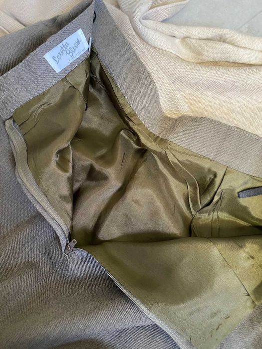 Vintydżowa elegancka spódnica 42% wełna Capsule wardrobe do pracy