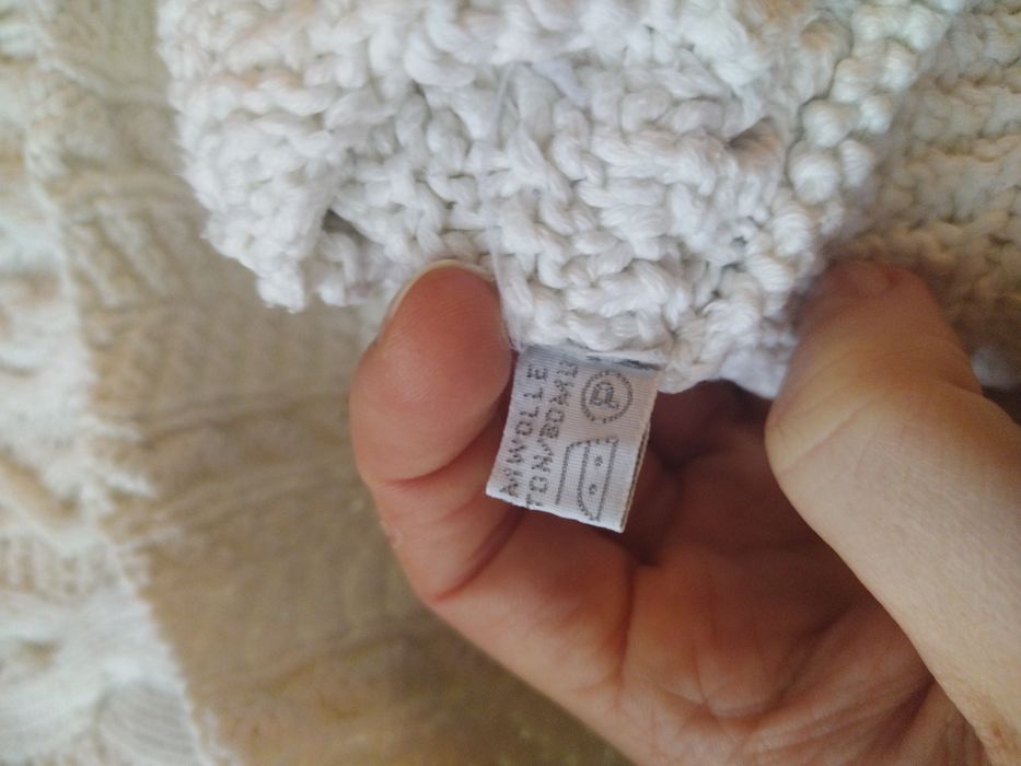 Sweter golf biały pleciony górski zimowy damski L