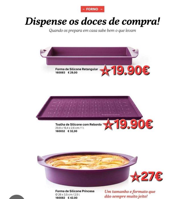 Formas silicone tupperware