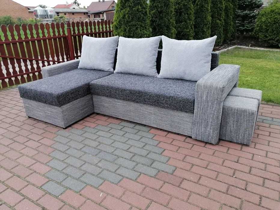 Narożnik Grand z pufami | Wygodny narożnik z pufami