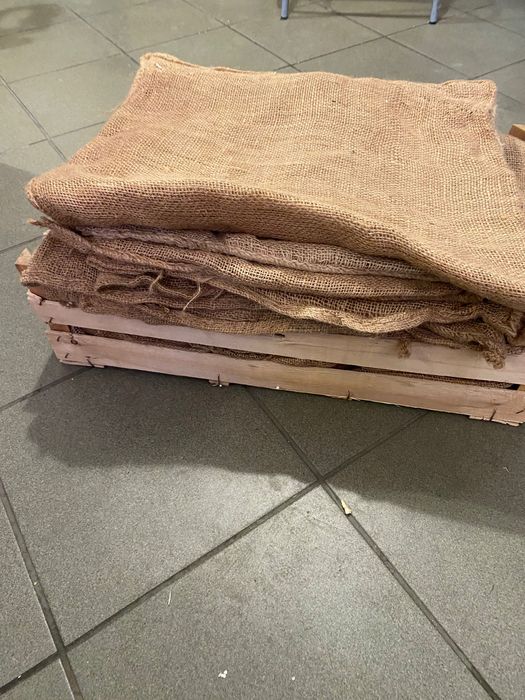 Zestaw worków jutowych różne rodzaje ok 20 szt