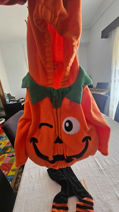 Máscara halloween bebé abóbora 6/12 meses