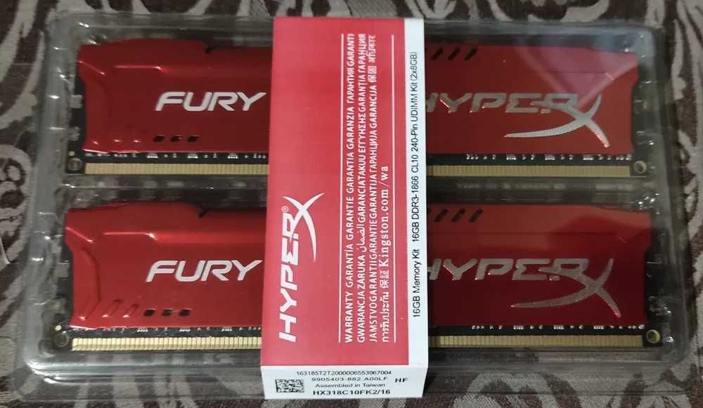 память HyperX Fury DDR3 16gb 1866mhz (2x8gb)