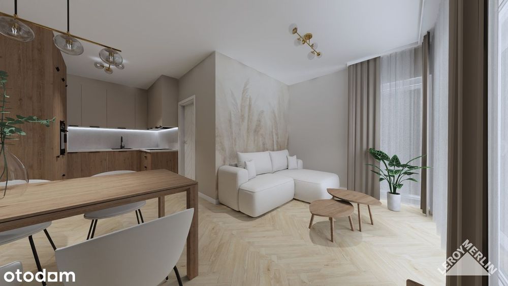 3 pokoje, 55m2 + 63m2 ogródek, ul. Domagały, umeblowane