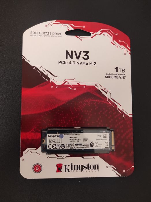 Накопичувач SSD 1TB M.2 NVMe Kingston NV3 M.2 2280 PCIe Gen4.0 x4 (SNV3S/1000G)