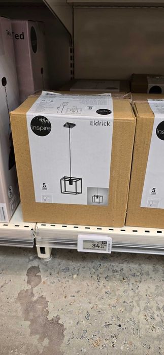 Candeeiro de teto Eldrick Preto Quadraro INSPIRE 20 cm