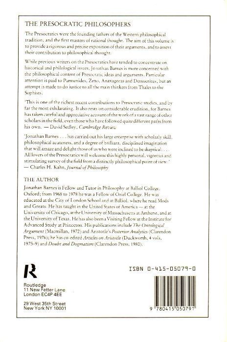 Livro - The Presocratic Philosophers - Jonathan Barnes