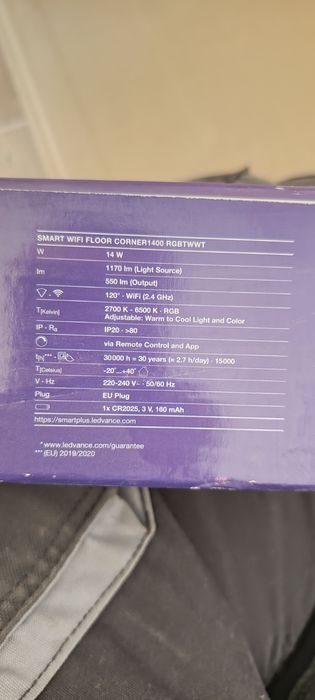 Lampa podłogowa narożnikowa Led