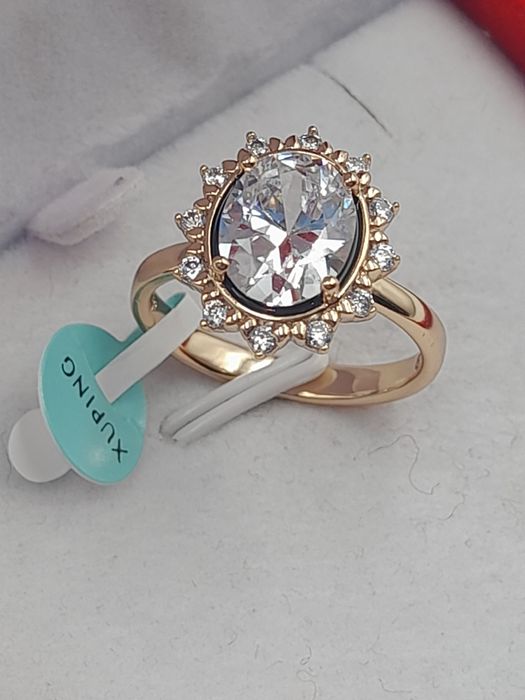 Pierścionek pozłacany Xuping lady D Rozmiar 8