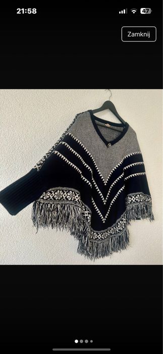 Piekne ponczo, eleganckie detale