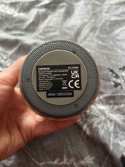 Głośnik Bluetooth z lampką Lenco BTL-030BA – nowy, sprawny