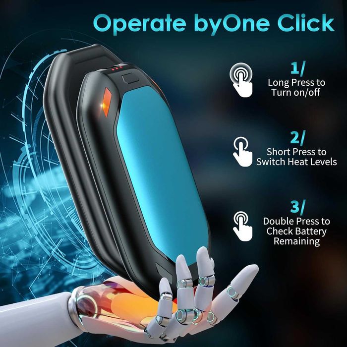 Fim das mãos geladas! Aquecedor mãos USB 3 potências 40 - 55 °C NOVO