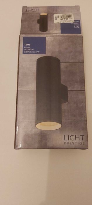 Lampa KINKIET Czarny light prestige tore Tubka Góra - Dół