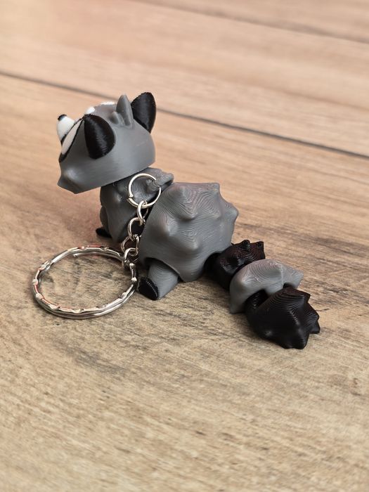 Breloczek Szopa Pracza 3D - Brelok Druk3d fidget Keychain