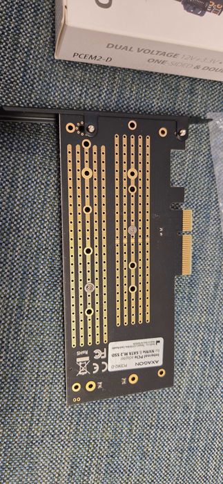 Adapter PCI Axagon do NVMe & SATA M.2 SSD