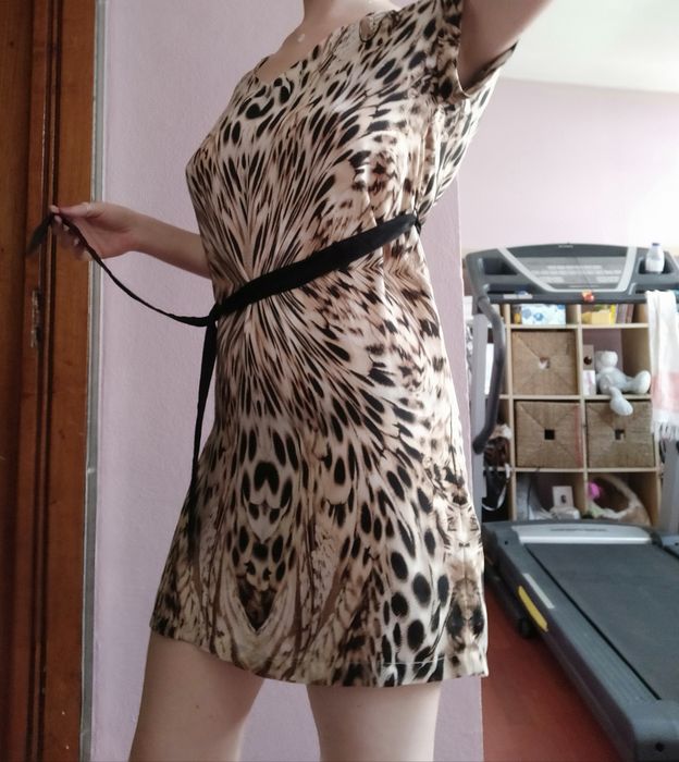 White tiger-print dress