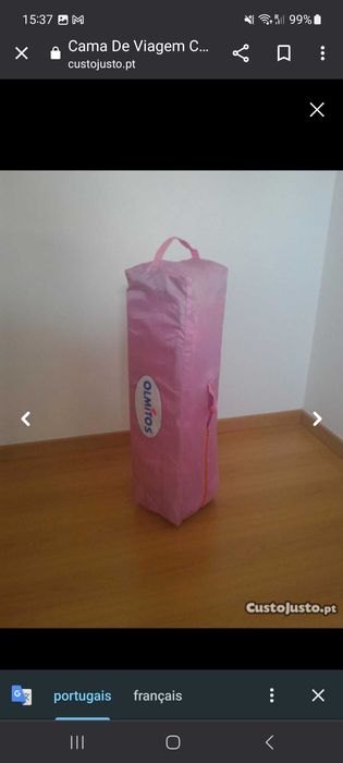 Cama de viagem com verdadeiro colchao