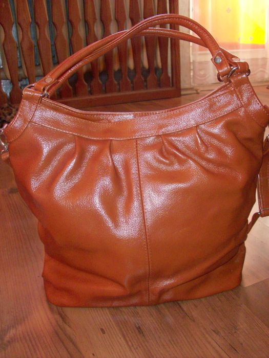 Super torebka skóra naturalna miodowa nowa