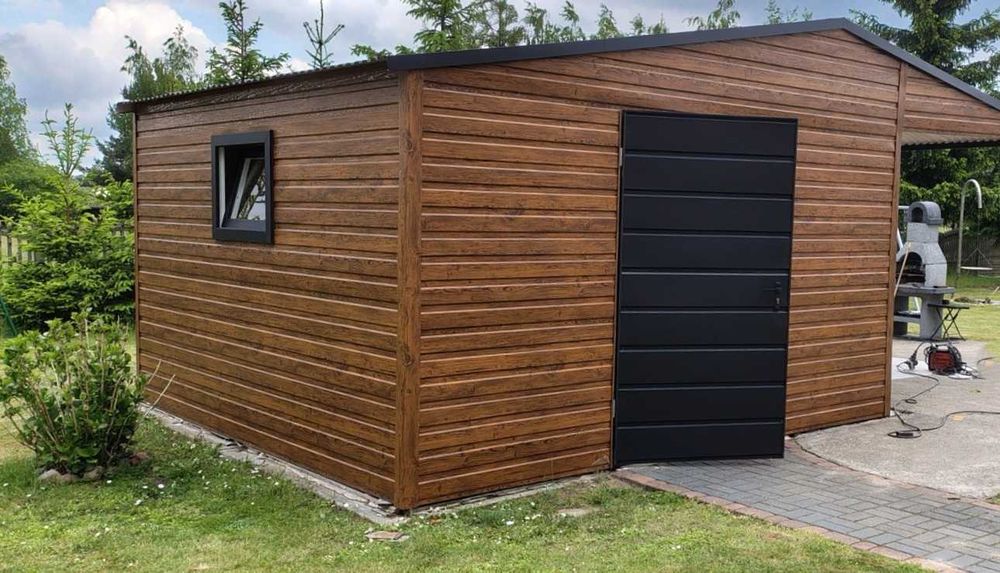 Garaż blaszany drewnopodobny PRODUCENT