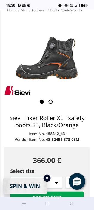 Botas segurança trabalho Hiker Roller XL+ S3
