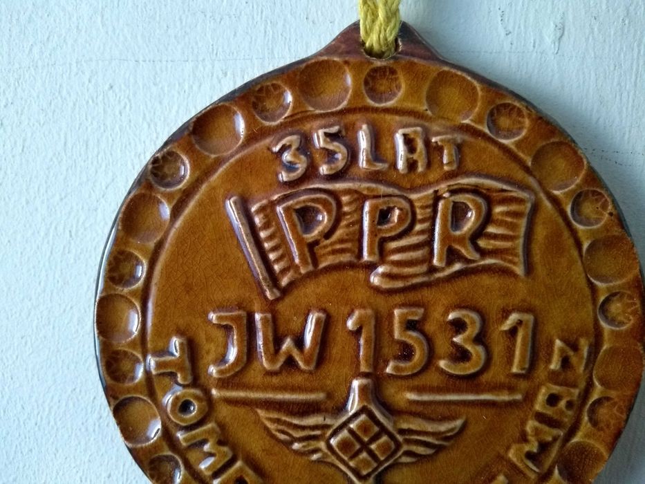 Zawieszka ceramiczna ozdoba rocznicowa 35 PPR. Pamiątka PRL