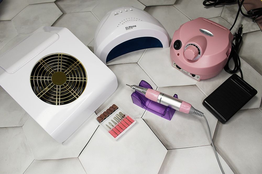 Акция‼️Набор для маникюра Фрезер 601 45000об 65w лампа 48w вытяжка 40w