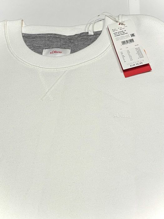 Bluza męska  5XL, s.Oliver biała, ciepła bawełna - NOWA