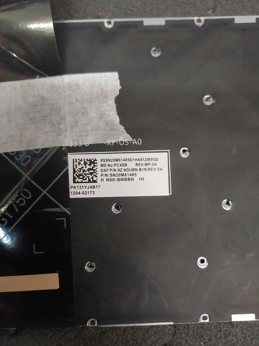 Клавиатура LENOVO (Legion: 5-15 series), rus, black, без фрейма, подсветка клавиш