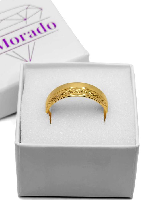 Złota męska obrączka ze wzorem 585p (14k) | 6,15g | r. 33
