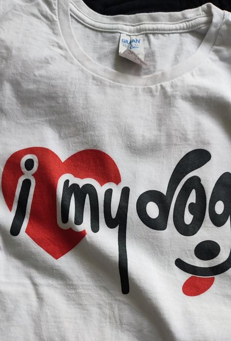 4 śliczne koszulki t-shirt z pieskami r. M-L dog