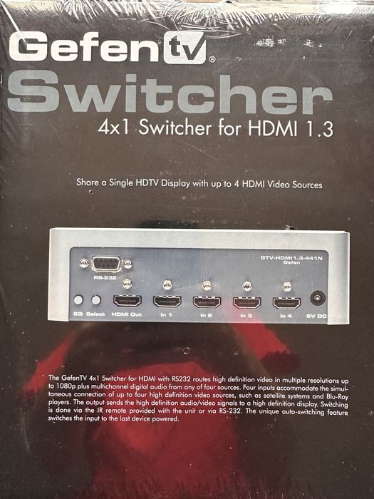 Nowy Przełacznik HDMI Auto Switcher 4x1 HDMI fullHD GefenTV