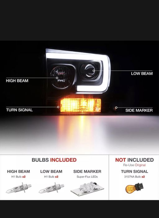 Ford f250 f350 f450 lampy przod drl