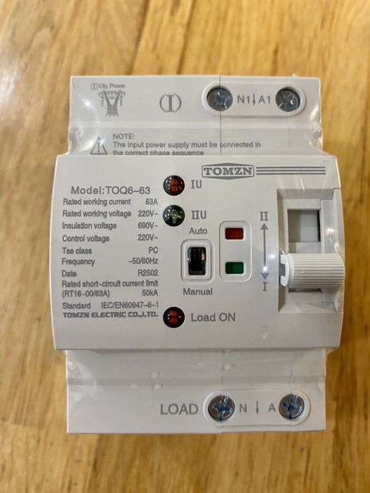 АВР для підключення інвертора / генератора TOMZN 2P 63A TOQ6-63