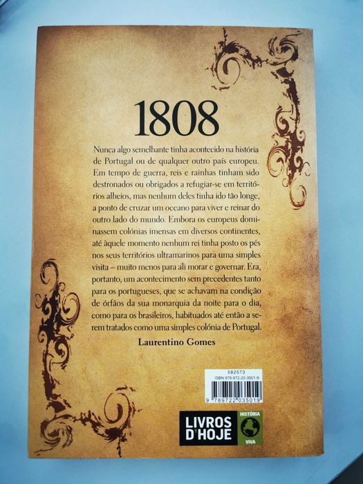 Livro 1808 Laurentino Gomes (NOVO) /Portes GRÁTIS