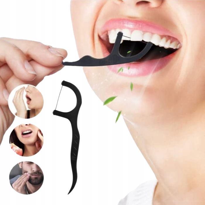 Wykałaczki Dentystyczne Do Zębów 50 Sztuk Z Nicą Dentystyczną