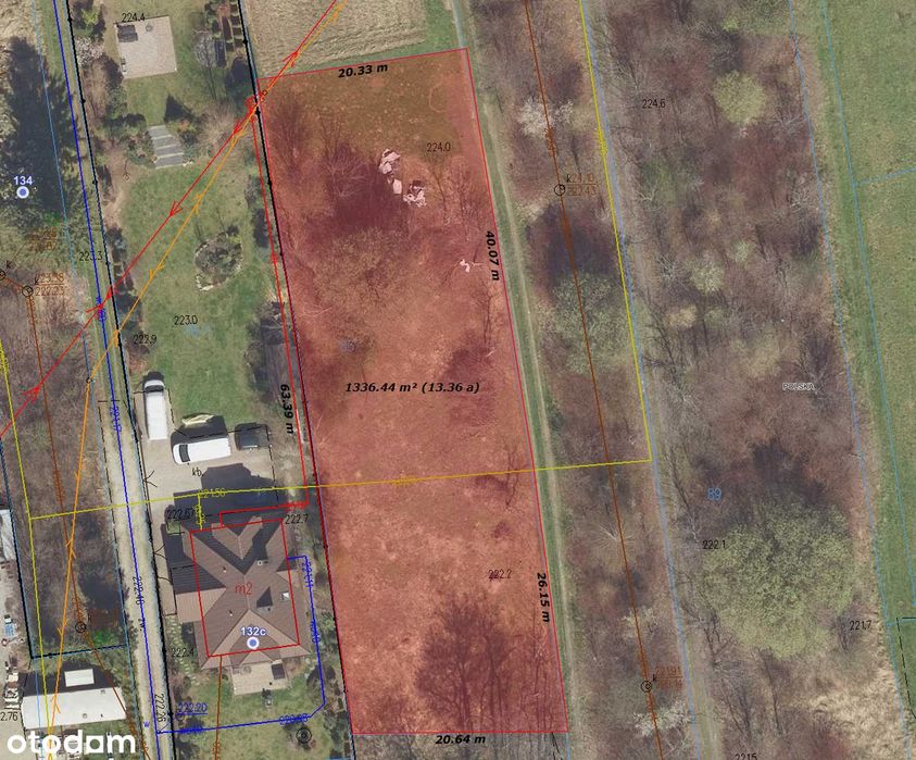 Działka rolna 1321 m² w Rzeszowie