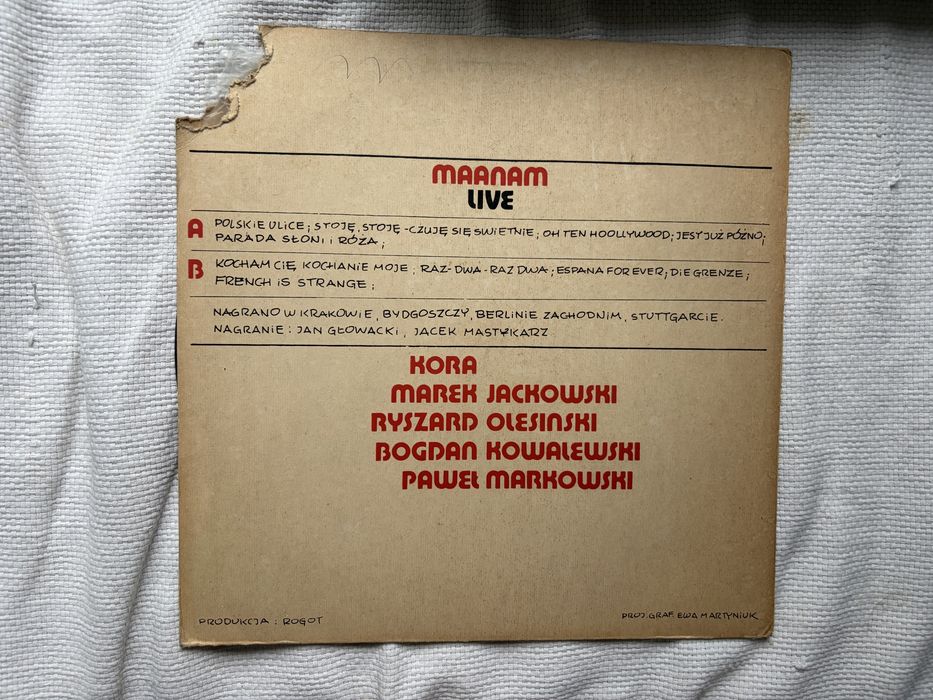 Maanam live winyl płyta winylowa LP