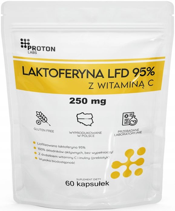 proton labs laktoferyna lfd 95% 250mg + wit c 60 kaps (30 porcji)