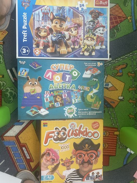 Пазли щенячий патруль ,гра дурень,лото абетка