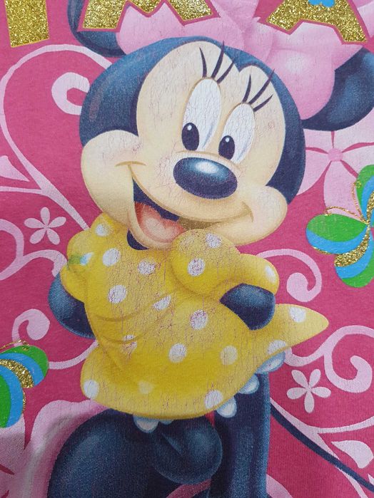 Myszka Miki t-shirt z brokatem dla dziewczynki rozmiar 110/116