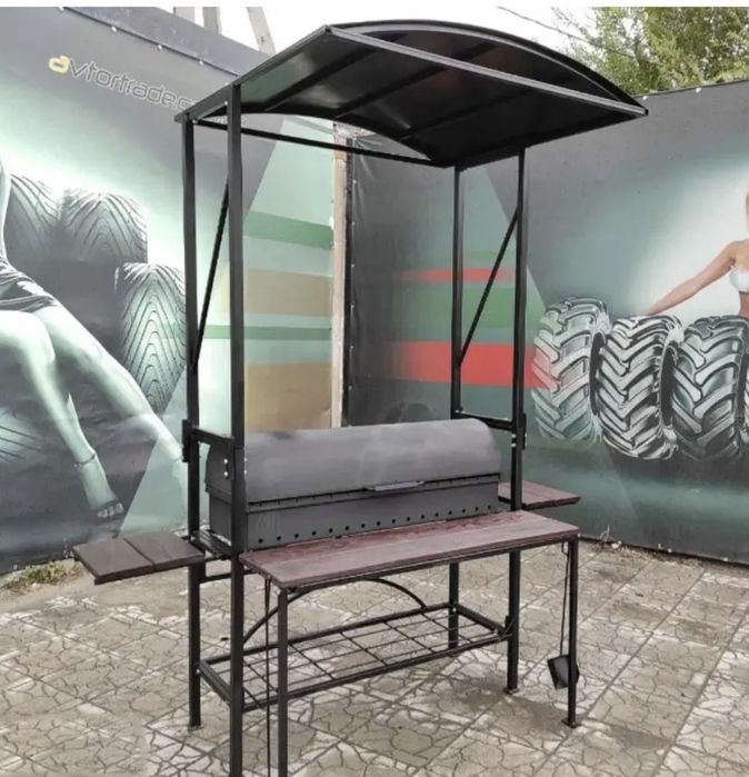 4/5/6мм + Посилення! АКЦІЯ! Мангал Барбекю Гриль с Кришей/ з Дахом