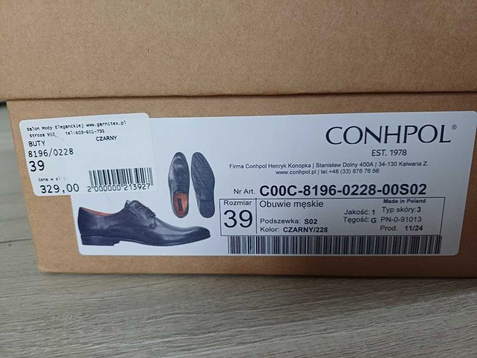 Buty do garnituru rozmiar 39, skóra 100% + spodnie garniturowe gratis