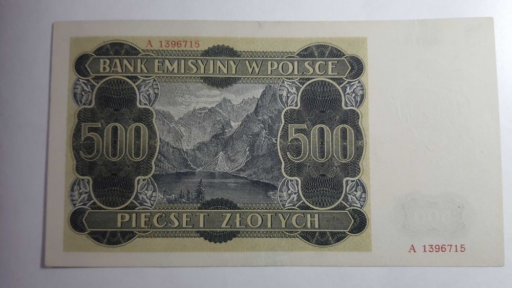 RZADKOŚĆ !!! 500 złotych 1940 z numeracją falsu londyńskiego !!! (2)
