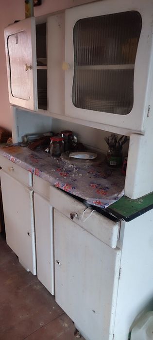 Piękny Stary Kredens Biały Komoda Szafka