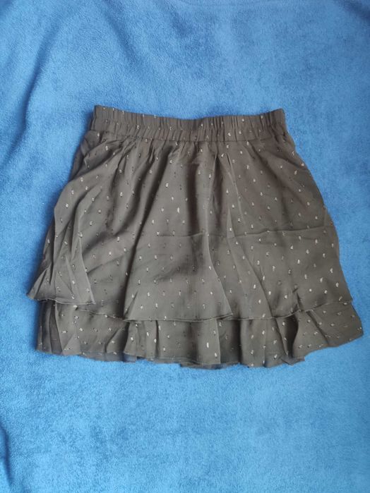Spódnica mini czarna falbanki Sinsay M 38 ozdobna