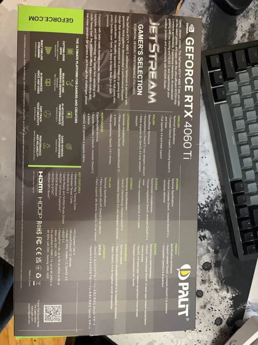 Продам відеокарту Palit GeForce RTX 4060 Ti JetStream 16 GB