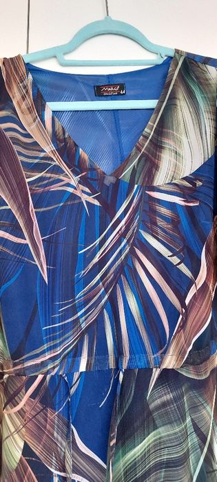 Letnia zwiewna sukienka 44 motyw roślinny