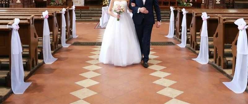 Ozdoba na krzesła weselne dla młodych i świadków